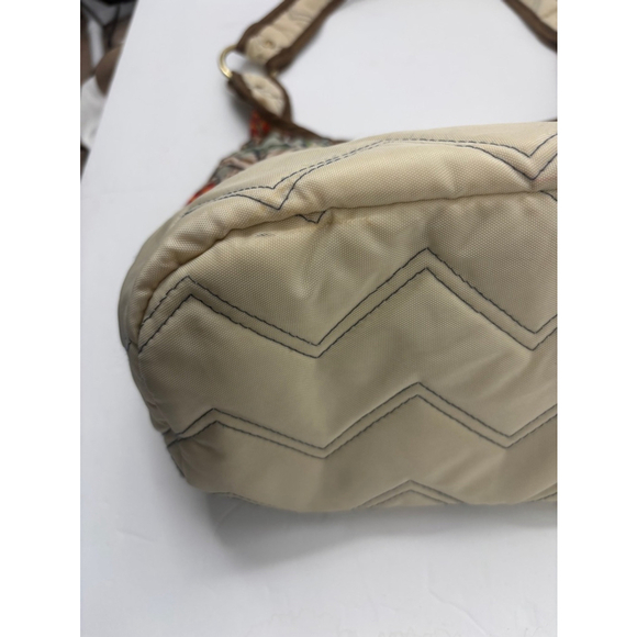 Women's Cinda b Beige quilted chevron Tote Bag and wristlet wallet One Size - Picture 9 of 15